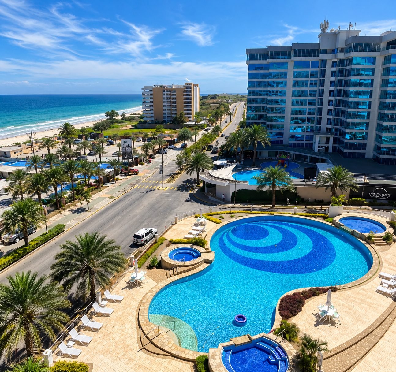 Conjunto residencial con piscina frente al mar en Isla de Margarita